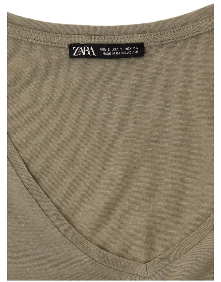 Женское платье трапециевидного силуэта Zara UK 10, маленький цвет хаки
