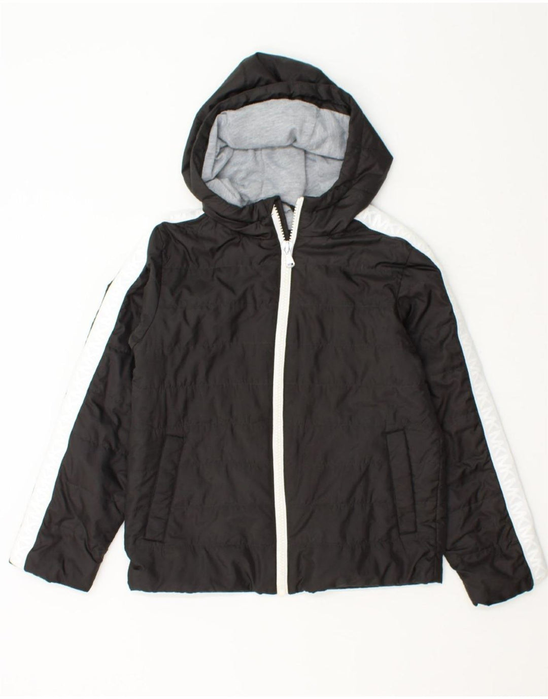 MICHAEL KORS Boys Hooded Padded Jacket 10-11 Years Black Polyester Vintage Michael Kors and Second-Hand Michael Kors from Messina Hembry 