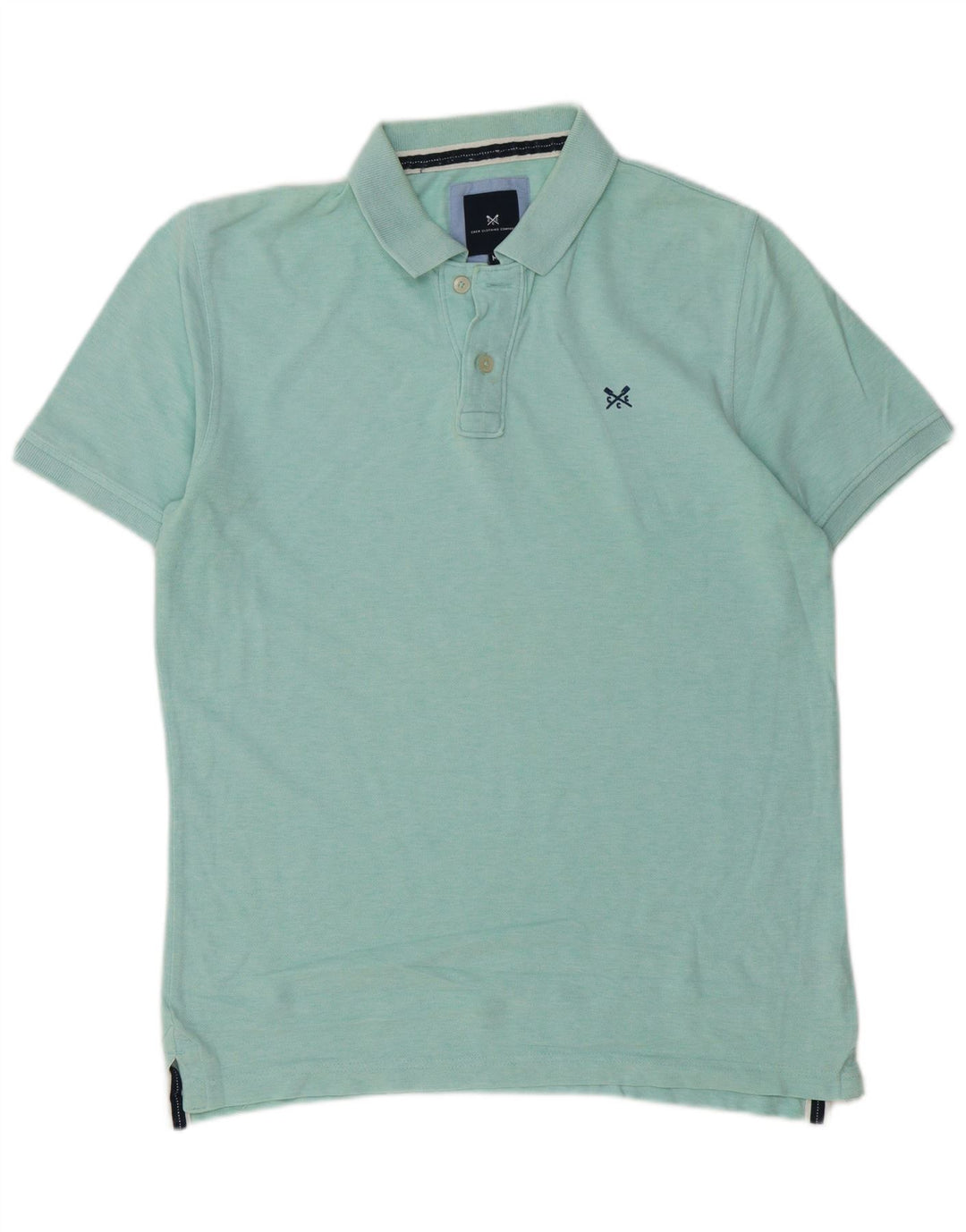 Crew Clothing Мужская рубашка поло среднего зеленого цвета из хлопка