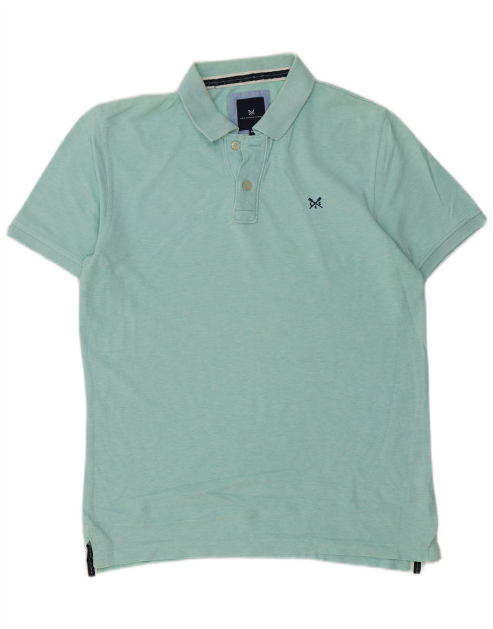 Crew Clothing Мужская рубашка поло среднего зеленого цвета из хлопка
