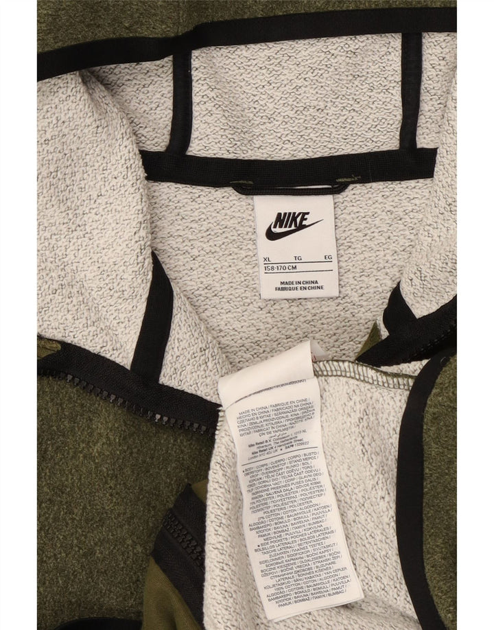Свитер с капюшоном на молнии для мальчиков Nike, 13–14 лет, XL, хаки, полиэстер