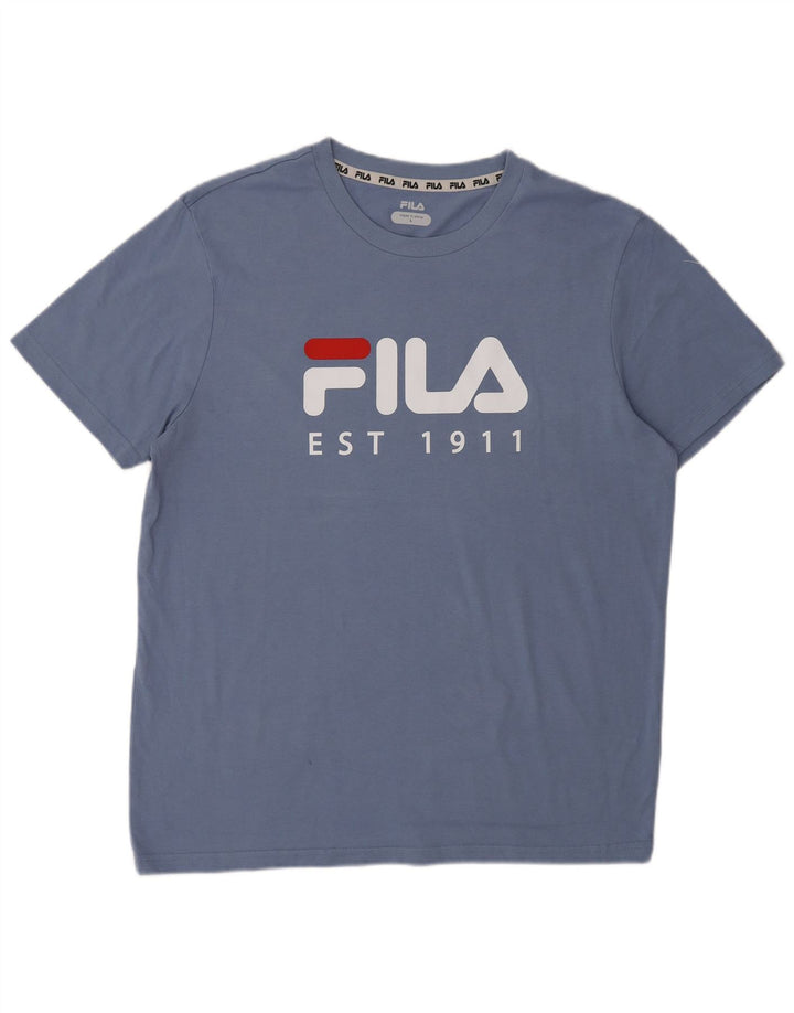Fila Мужская футболка с рисунком, большой синий хлопок