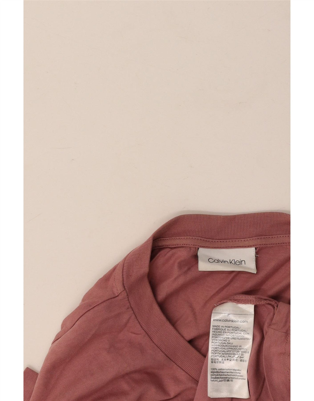 CALVIN KLEIN Женская футболка с рисунком Top UK 18 XL Розовый хлопок