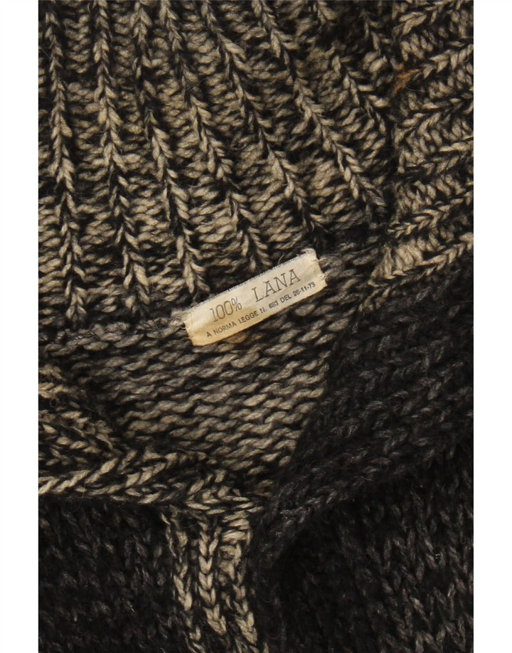 Винтажная мужская шерсть среднего размера черного цвета в крапинку