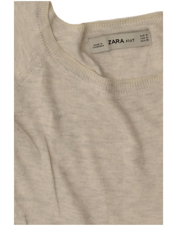 Женский свитер с вырезом «лодочка» Zara UK 14, средний серый