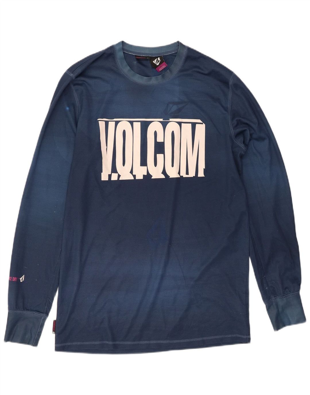 Volcom Мужской топ с рисунком с длинным рукавом, маленький, темно-синий