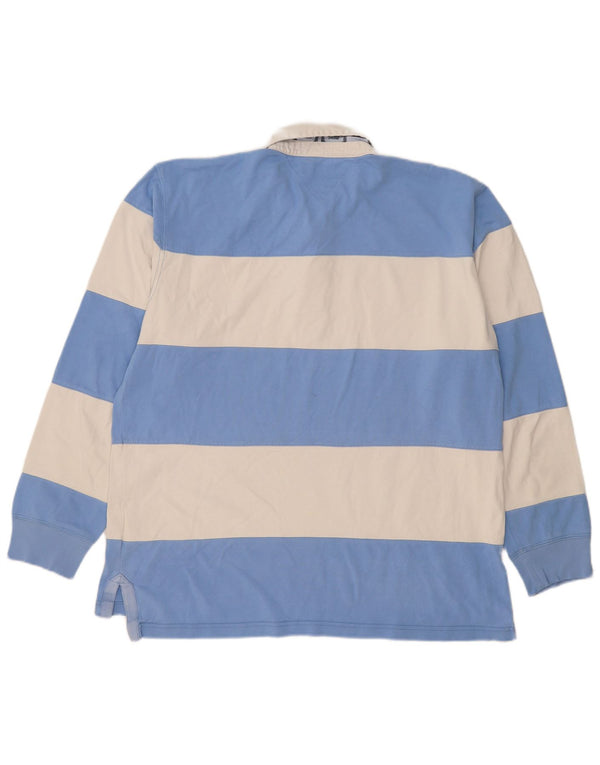 Мужская рубашка-поло в регби с длинным рукавом Tommy Hilfiger 2XL, хлопковая синяя полоска