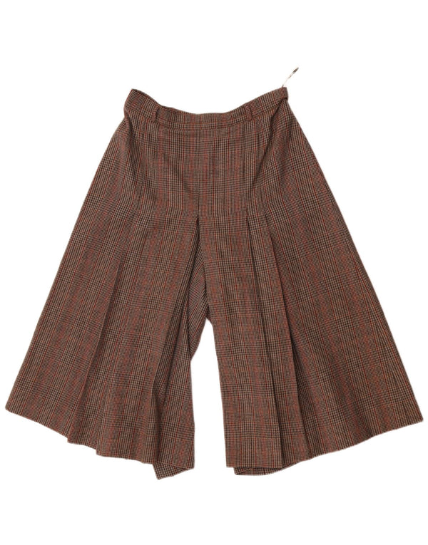 Винтажные женские капри с высокой талией IT 40, маленькие W28 L18, коричневые в клетку