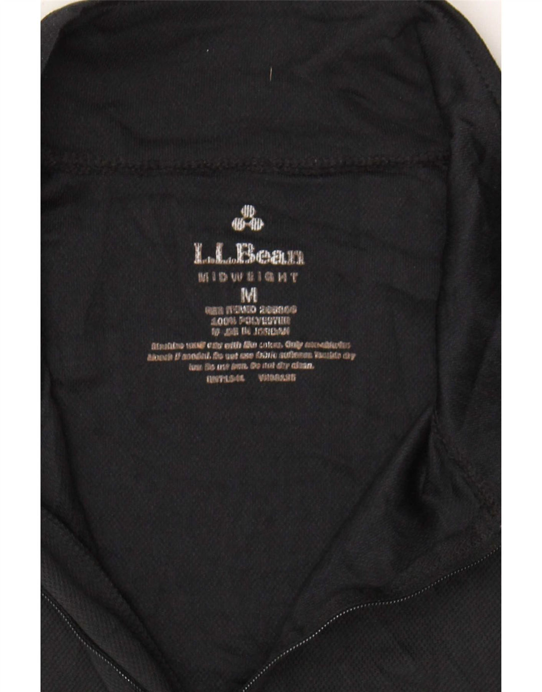 Мужской топ L.L.Bean с воротником на молнии и длинными рукавами, средний черный из полиэстера