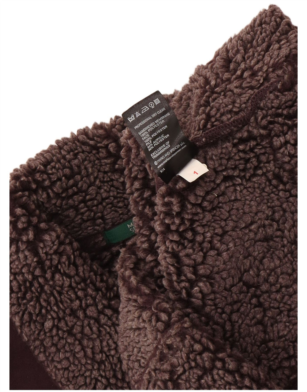 Женский жилет из шерпы Marks & Spencer UK 12, средний бордовый полиэстер