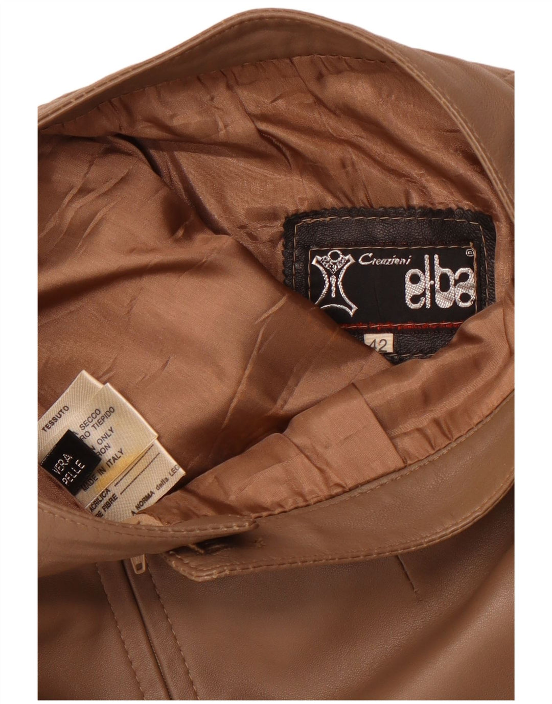 ВИНТАЖНАЯ Женская кожаная юбка с высокой талией IT 42 Medium W26 Коричневая кожа