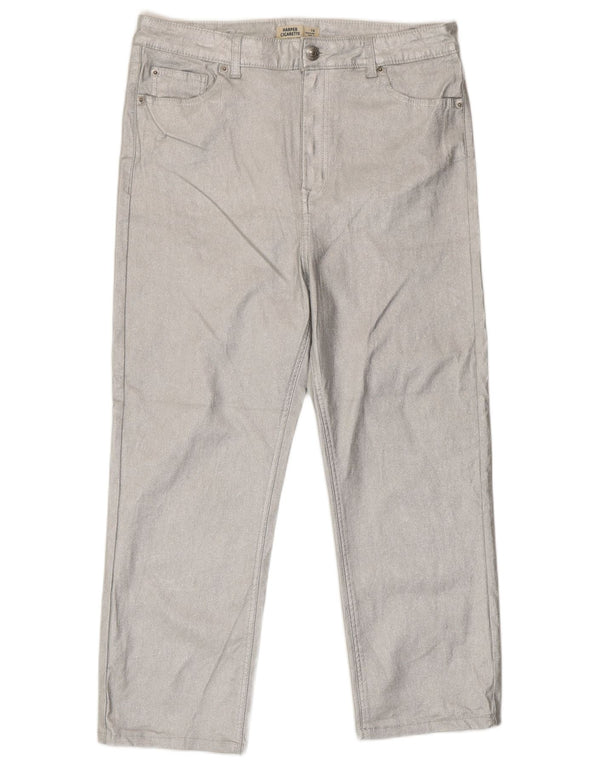 Женские укороченные брюки Marks & Spencer UK 16, большие W34 L24, серебристые