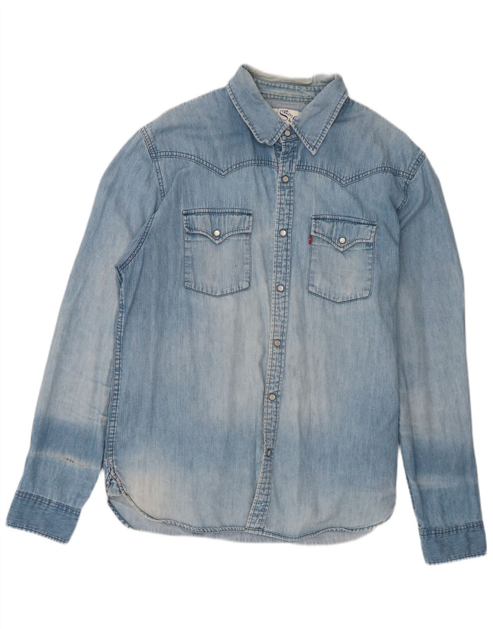 Мужская джинсовая рубашка Levi's XL, синяя, хлопок