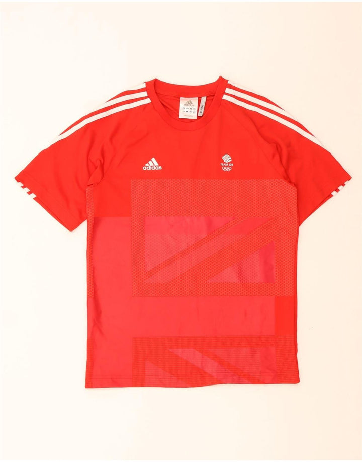 Мужская футболка ADIDAS Team GB с рисунком, маленький красный полиэстер