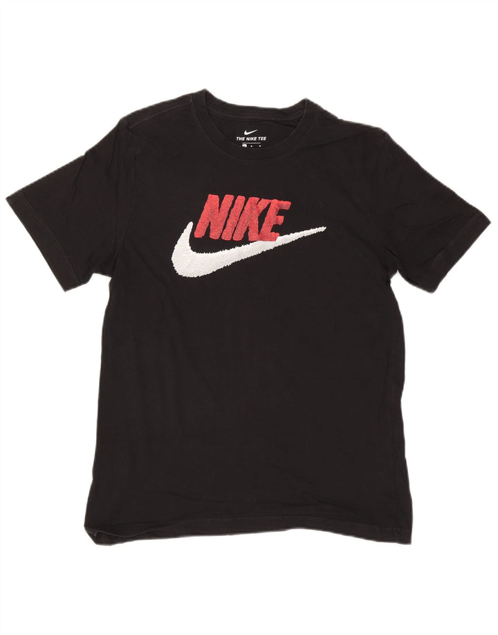 Мужская футболка с графическим рисунком Nike, средний черный хлопок