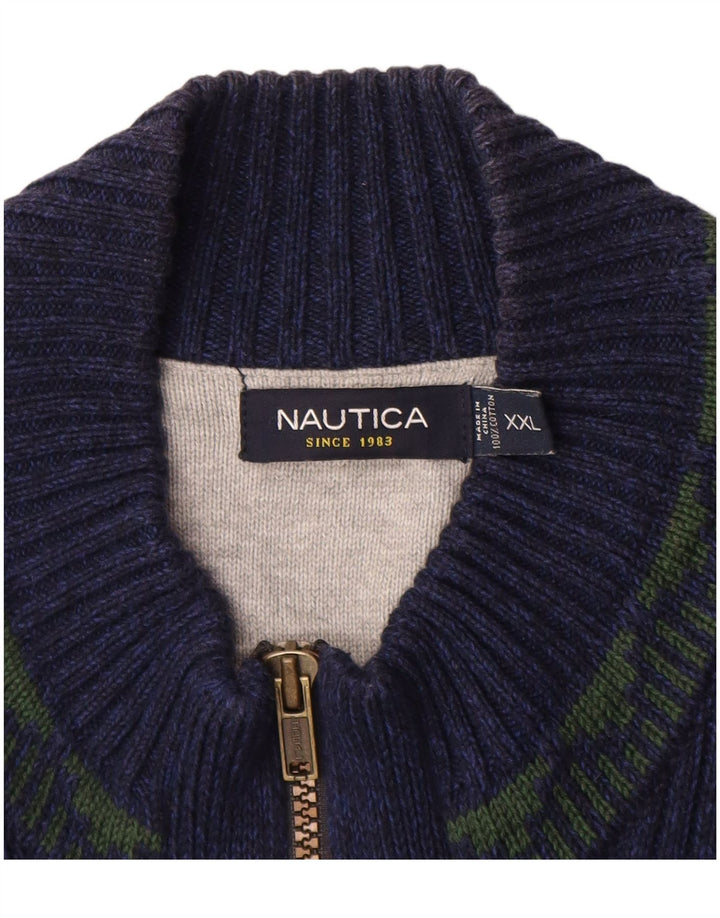 Мужской кардиган Nautica 2XL, хаки, хлопок Fair Isle