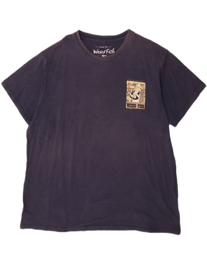 Мужская футболка с рисунком WEIRD FISH, размер 3XL, темно-синий, хлопок
