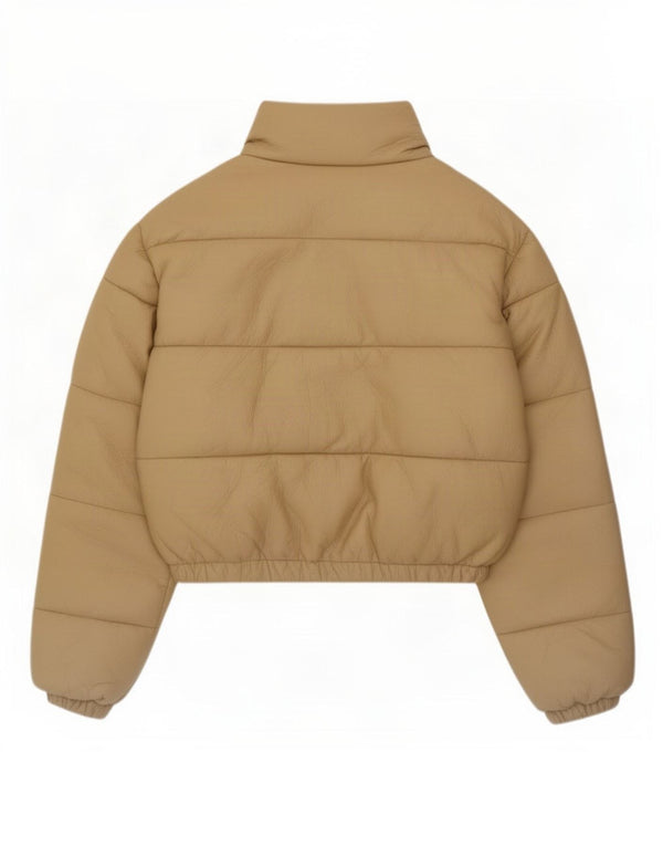 Женская утепленная куртка оверсайз из искусственной кожи Zara UK 6 XS, бежевая