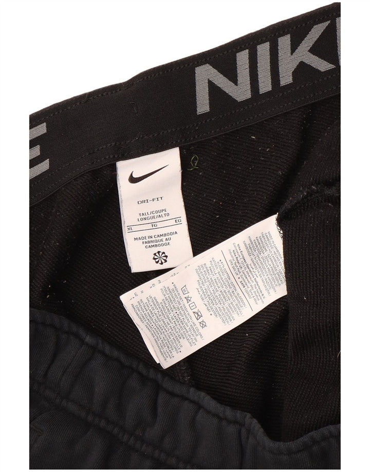 Мужские спортивные брюки NIKE Dri Fit, брюки для бега, черный хлопок, размер XL