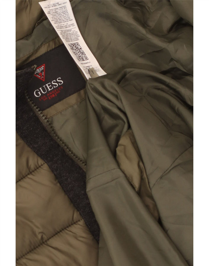 Мужское стеганое пальто Guess UK 40, большой цвет хаки, полиамид