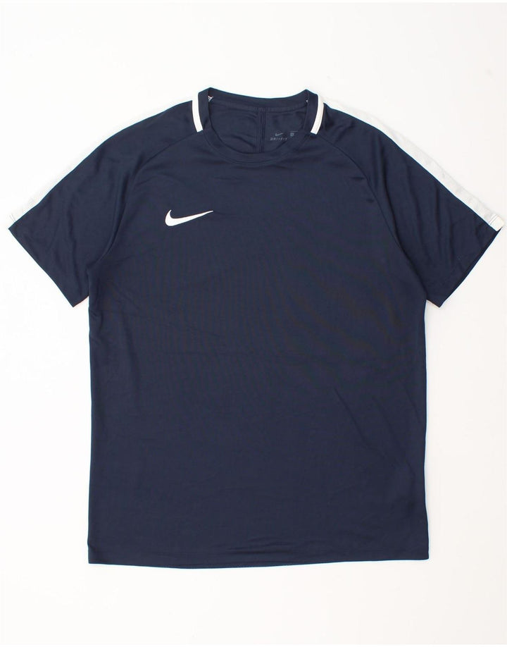 Мужская футболка Nike Dri Fit, большой темно-синий полиэстер с цветными блоками