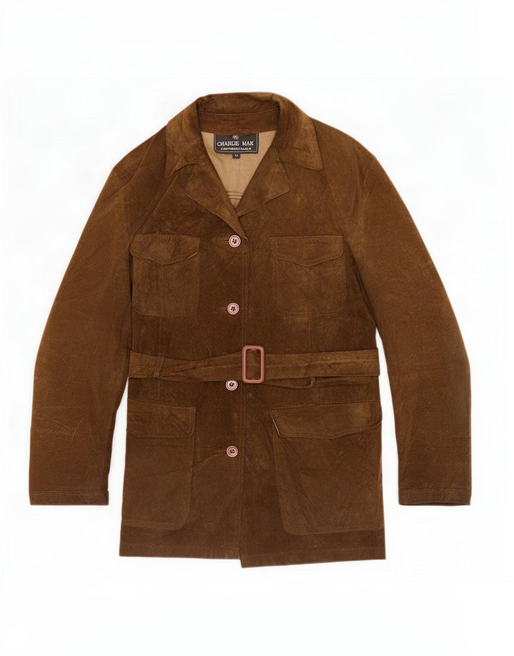 Винтажная женская замшевая куртка IT 42 Medium Brown Leather