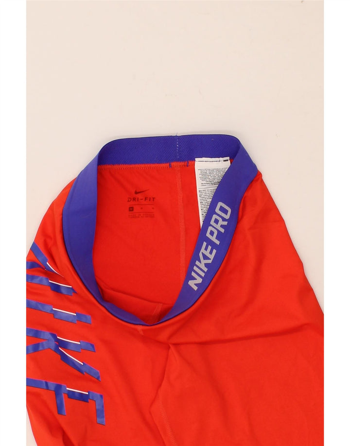 NIKE Womens Dri Fit Graphic Leggings UK 12 Medium Red Polyester Vintage Nike and Second-Hand Nike from Messina Hembry 