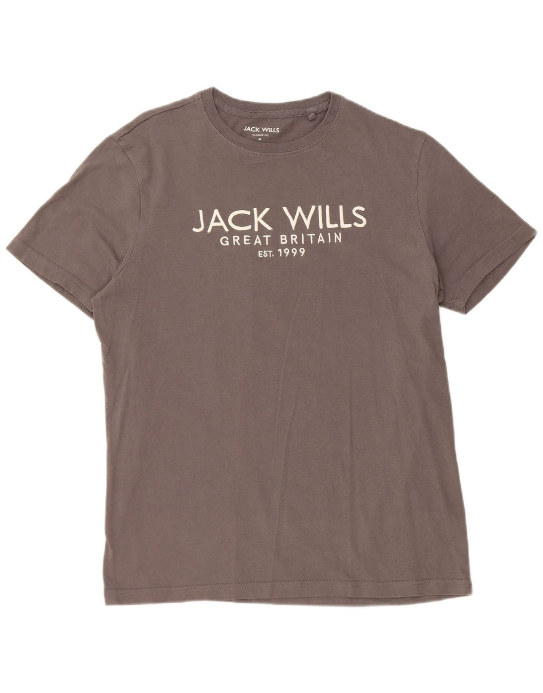 Мужская футболка классического кроя с рисунком JACK WILLS, средний серый цвет