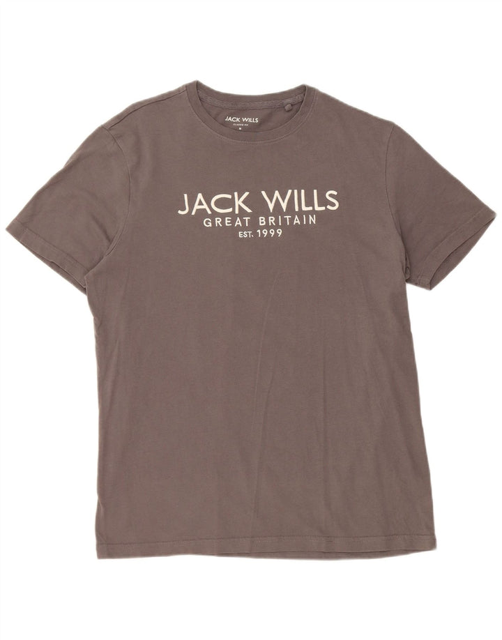 Мужская футболка классического кроя с рисунком JACK WILLS, средний серый цвет