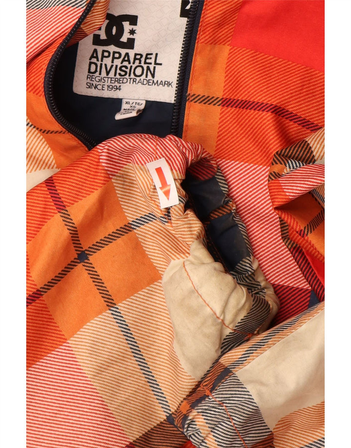 Мужская ветровка DC с капюшоном UK 42 XL, полиэстер в разноцветную клетку