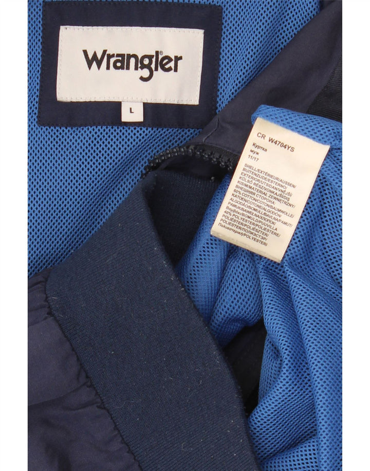 Мужская куртка-бомбер Wrangler UK 40, большая, темно-синяя, хлопковая
