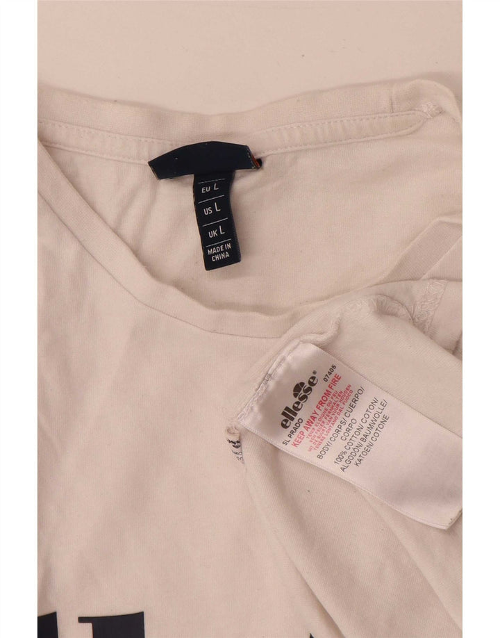 Ellesse Мужская футболка с рисунком, большой белый хлопок