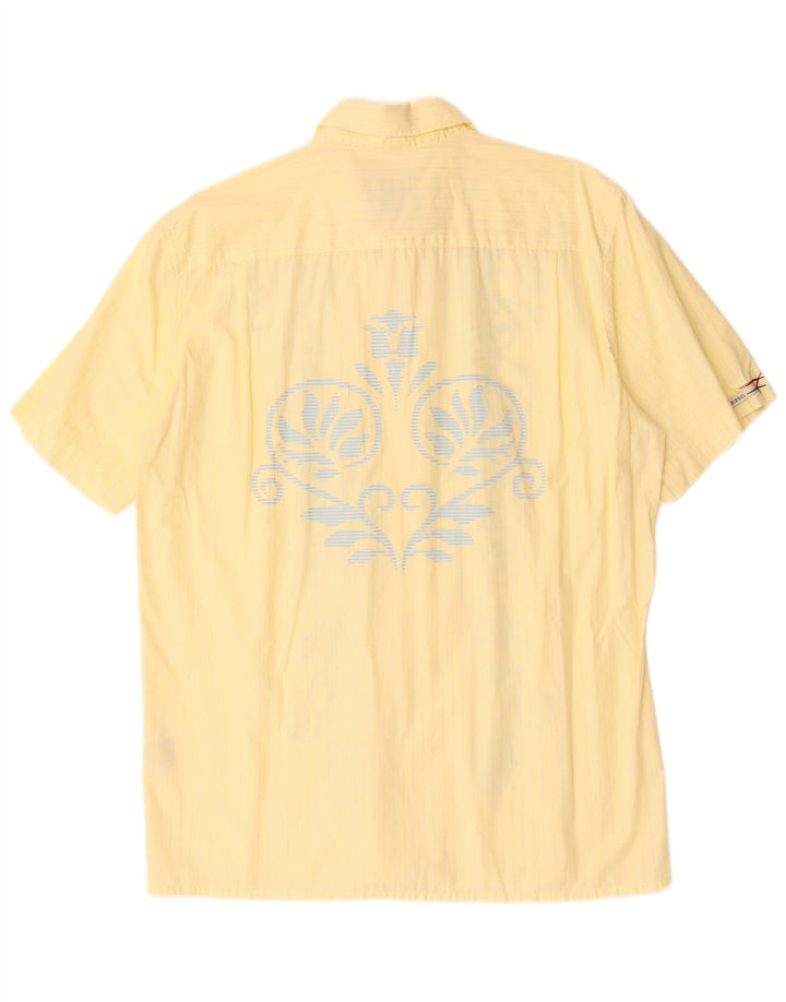 Мужская рубашка DIESEL с коротким рукавом XL, желтая, хлопок с пейсли