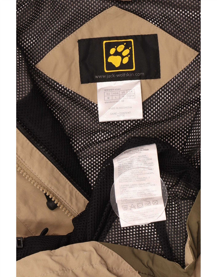 Женская дождевик с капюшоном Jack Wolfskin, Великобритания, 12/14, средний бежевый, цветной блок