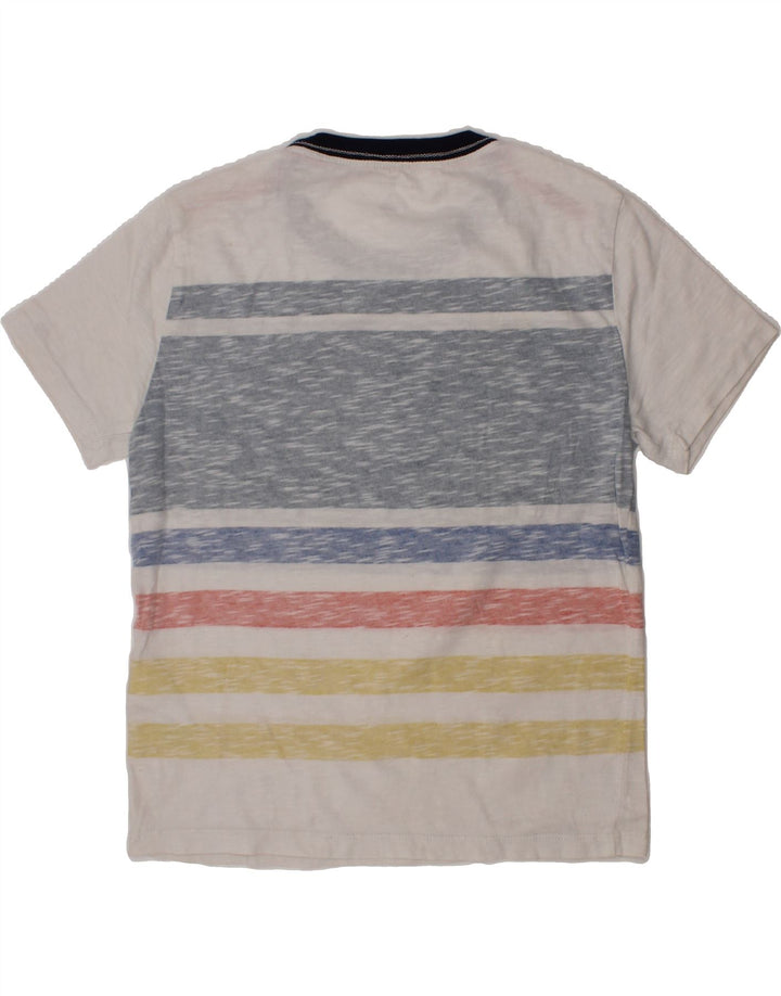 TOMMY HILFIGER Boys Graphic T-Shirt Top 8-9 Years Medium White Striped Vintage Tommy Hilfiger and Second-Hand Tommy Hilfiger from Messina Hembry 