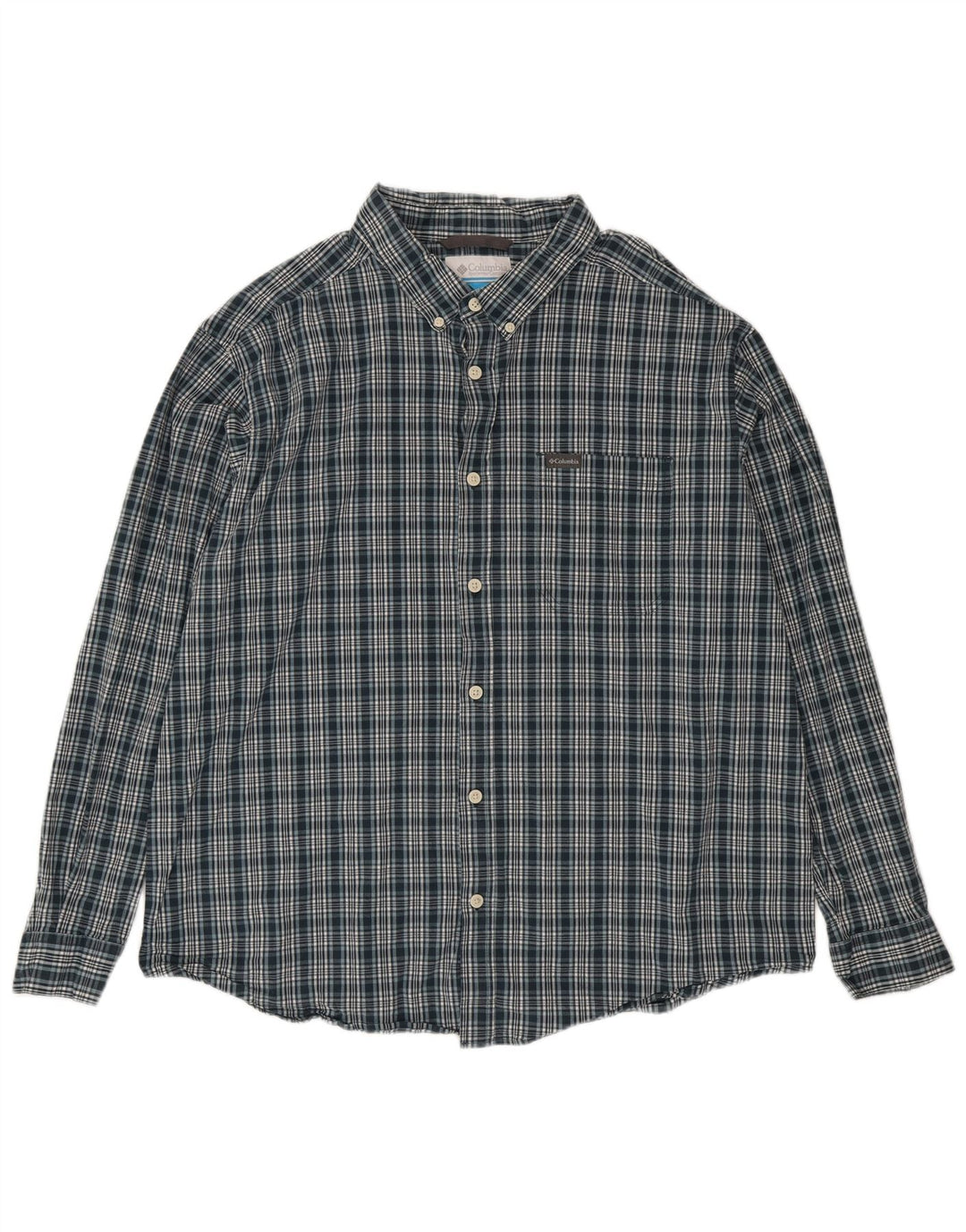 Мужская рубашка Columbia 2XL, хлопковая зеленая клетка