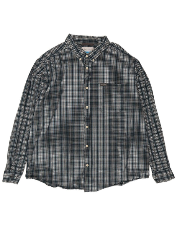 Мужская рубашка Columbia 2XL, хлопковая зеленая клетка