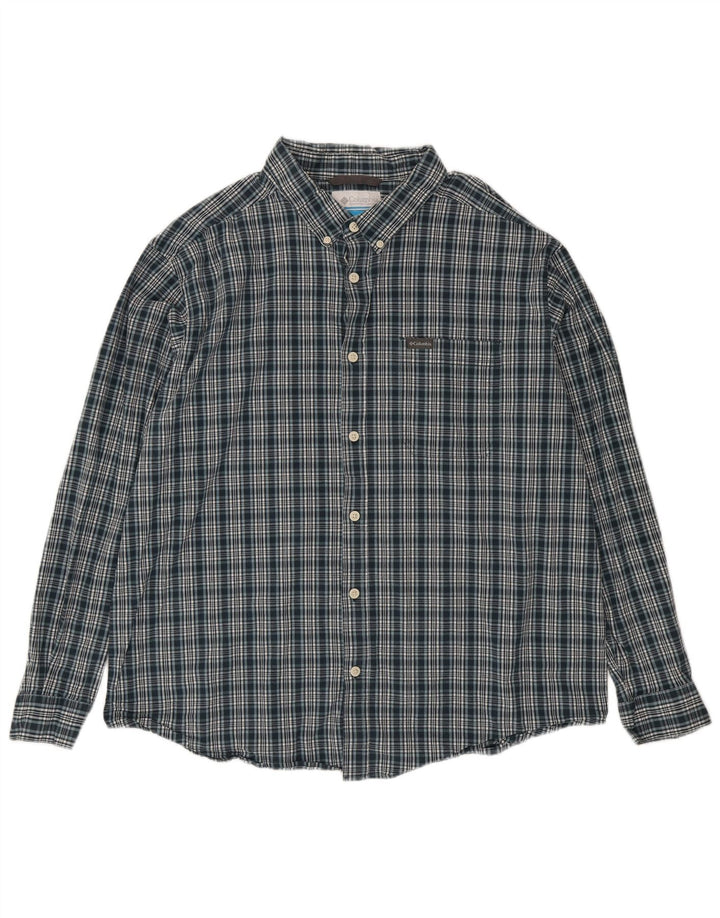Мужская рубашка Columbia 2XL, хлопковая зеленая клетка