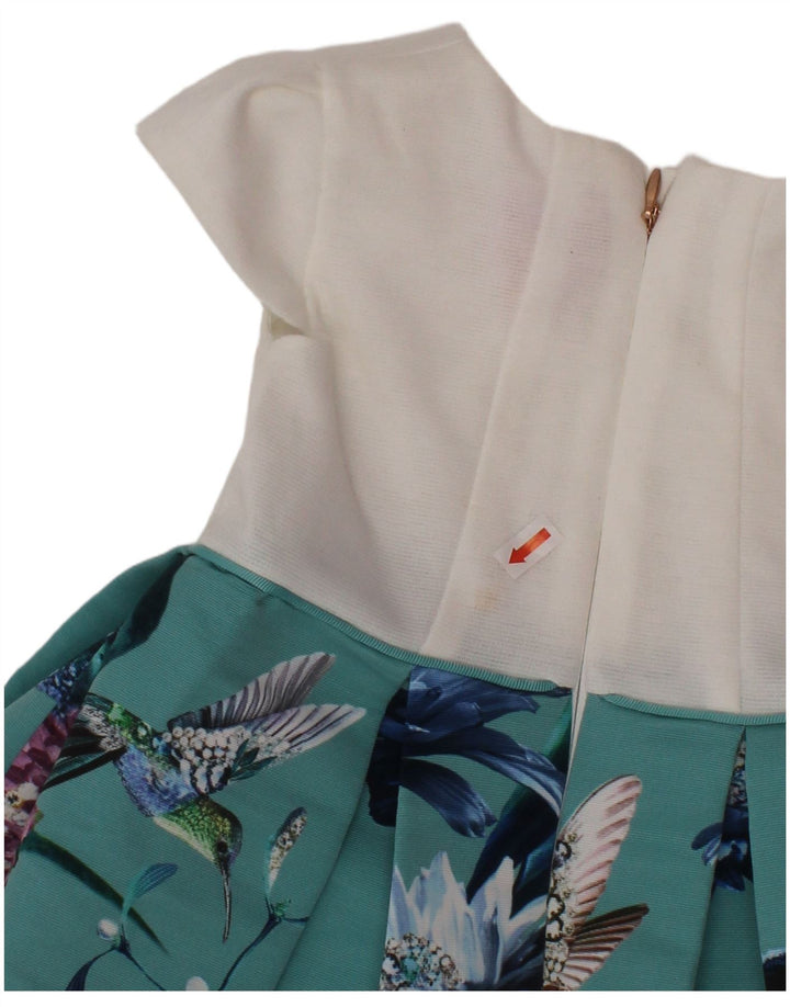 Платье трапециевидного силуэта TED BAKER для маленьких девочек 9–12 месяцев, белый полиэстер с цветочным принтом