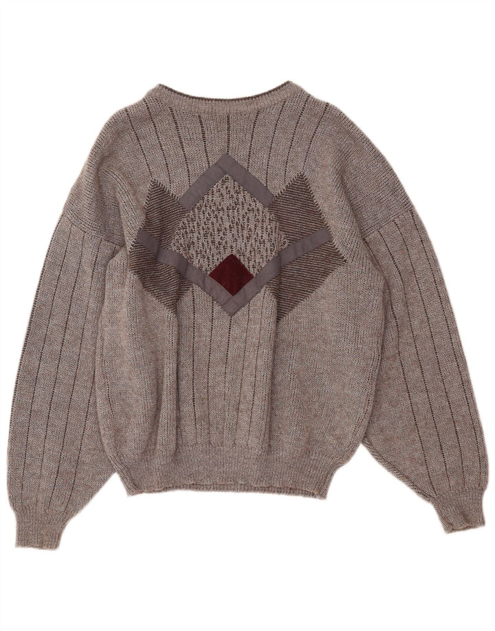 ANGELO LITRICO Мужской свитер с вырезом лодочкой IT 48/50 Средний Серый