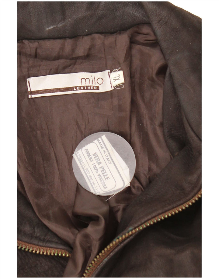 Винтажная мужская кожаная куртка UK 42 XL Коричневая кожаная