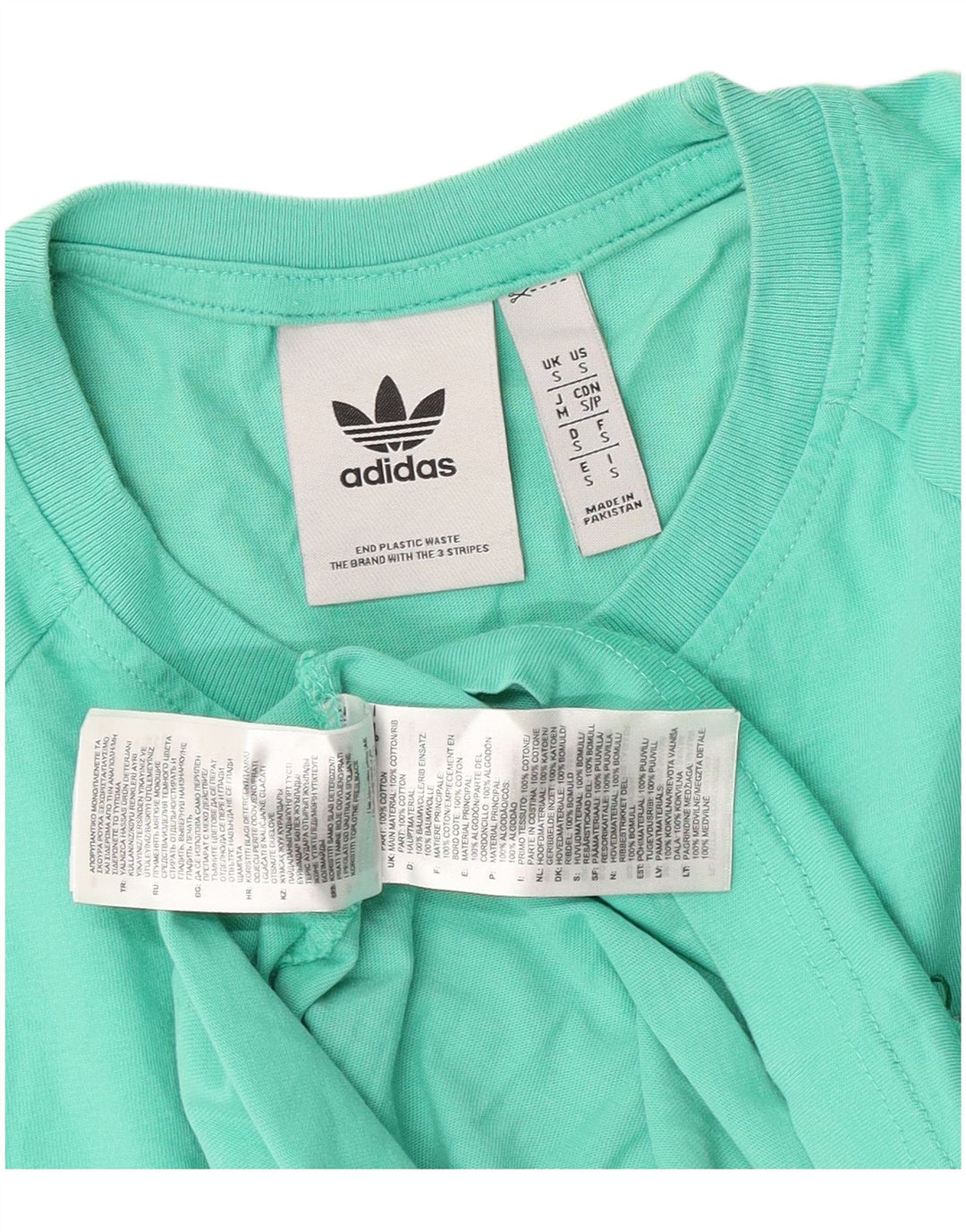 Adidas Мужская футболка с рисунком Top Small Бирюзовый хлопок