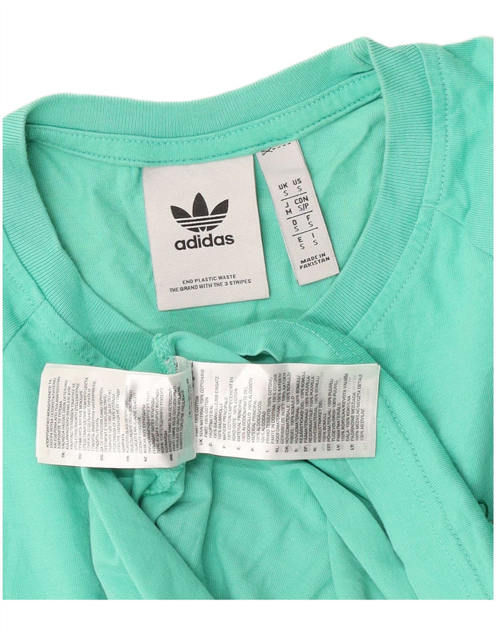 Adidas Мужская футболка с рисунком Top Small Бирюзовый хлопок