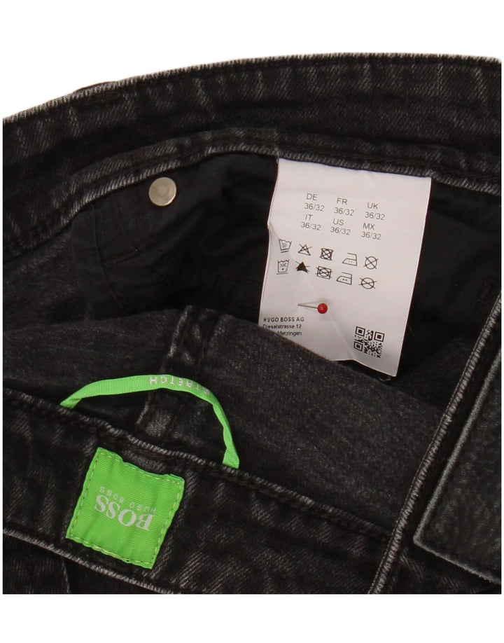 Hugo Boss Mens Straight Jeans W36 L28 Grey Cotton