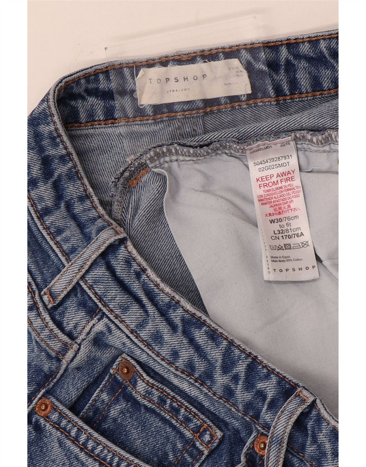 Женские прямые джинсы Topshop W30 L26 синие из полиэстера