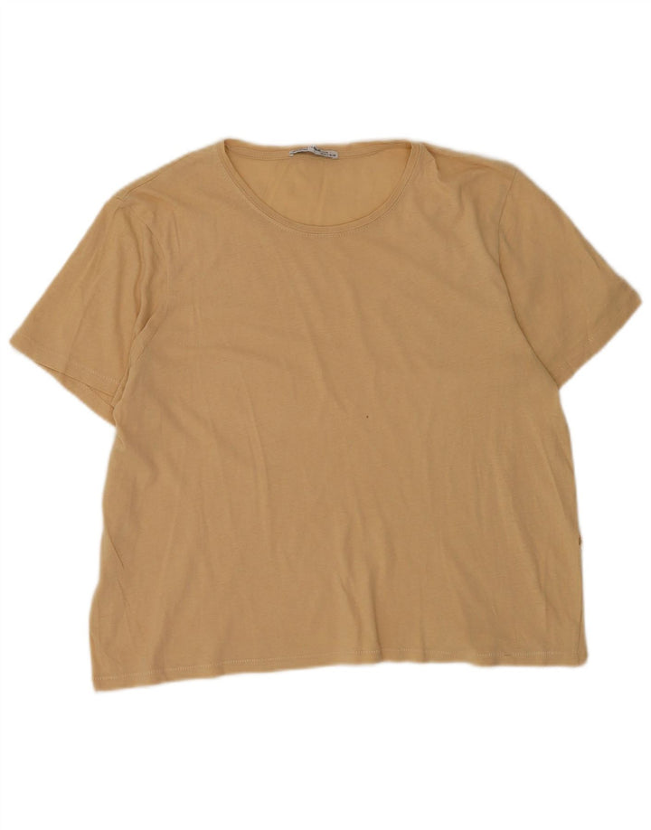 Женская футболка Zara Top UK 16, большая, бежевая