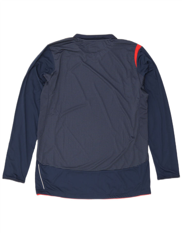 Мужской топ Umbro с длинным рукавом, средний темно-синий в полоску из полиэстера