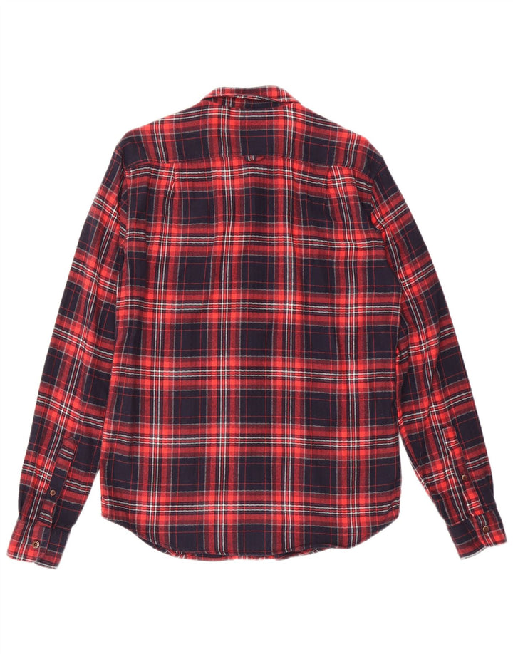 SUPERDRY Mens Regular Fit Flannel Shirt Medium Red Check Cotton