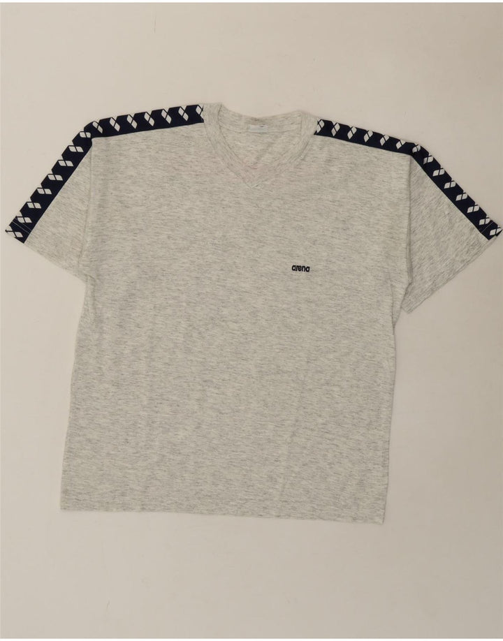 ARENA Mens Graphic T-Shirt Top Medium Grey Flecked Cotton Vintage Arena and Second-Hand Arena from Messina Hembry 