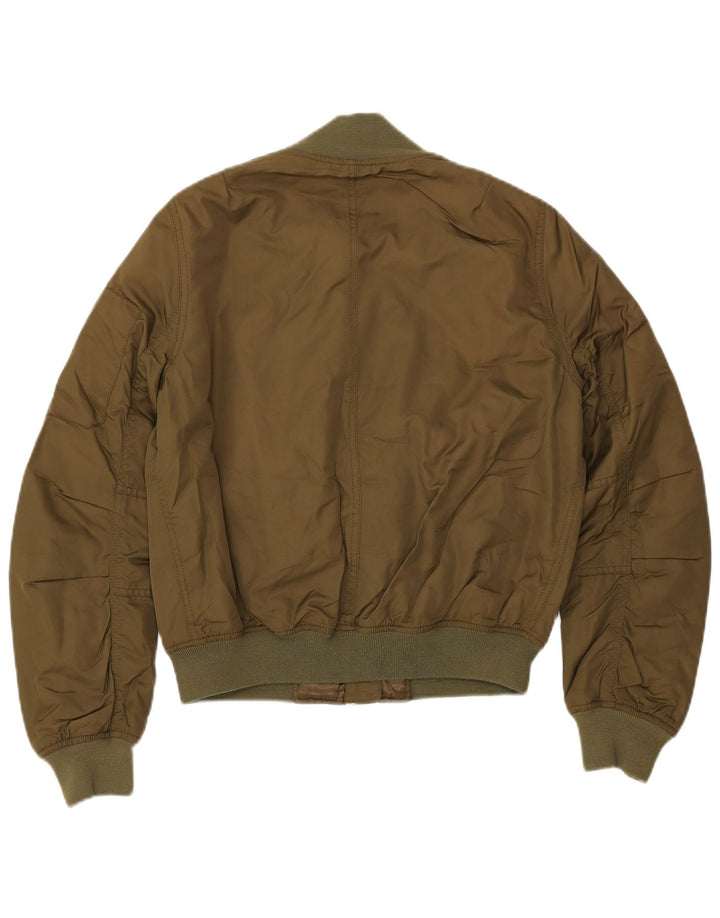 TOPSHOP Женский бомбер оверсайз UK 10, маленький цвет хаки, полиэстер